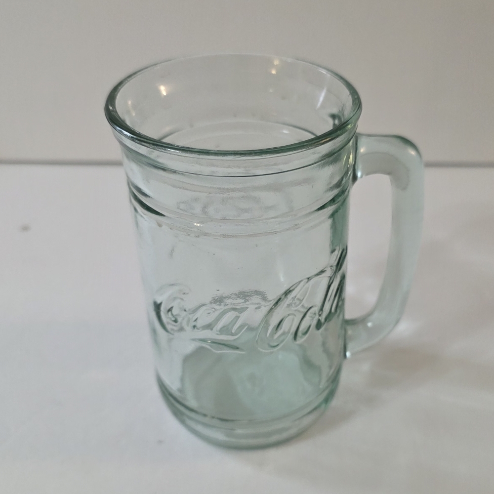 Vintage Coca Cola Green Glass Mug